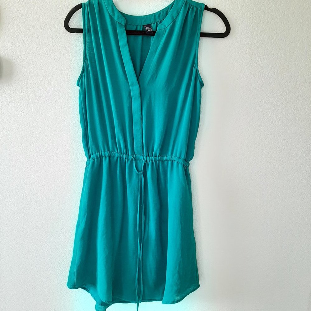 GAP Turquoise Blue Green Shirt Dress Size Small